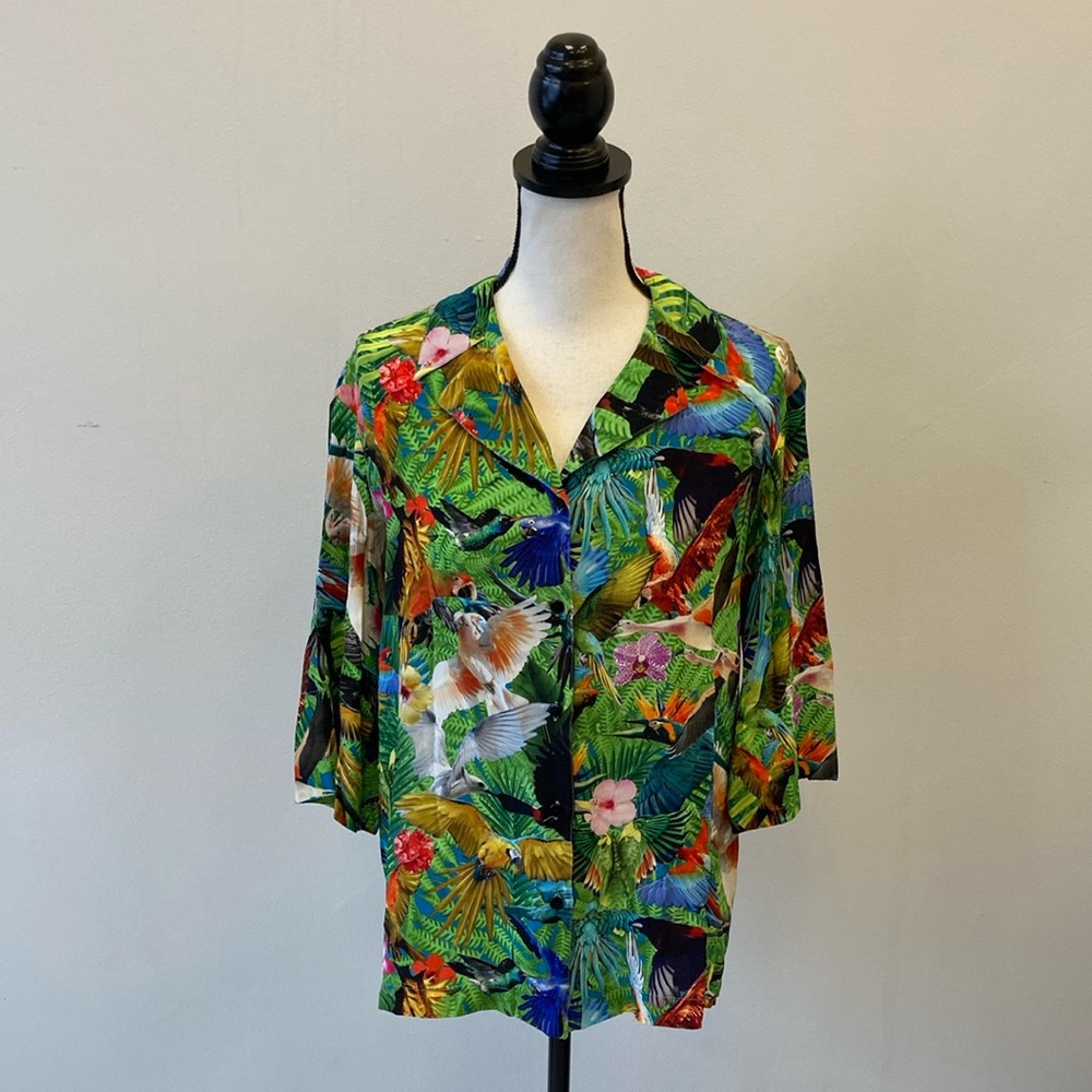 Altuzarra Button Up Floral/Bird Shirt